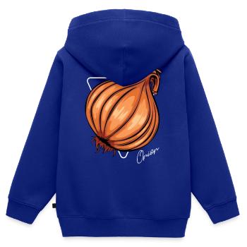 Trendy Onion Cool Gemüse Zwiebeln - Kinder Premium Organic Zip Hoodie - Royalblau - Hinten - AI Model Kid Male (0cm)