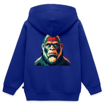 Big Foot Cartoon Figur Buntes Haustier Tier - Kinder Premium Organic Zip Hoodie - Royalblau - Hinten - AI Model Kid Male (0cm)