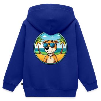Auvergne Vorstehhund Rasse Cartoon Sonnenbrille Strand - Kinder Premium Organic Zip Hoodie - Royalblau - Hinten - AI Model Kid Male (0cm)
