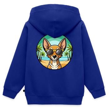 Cirneco Dell Etna Hunderasse Cartoon Sonnenbrille Strand - Kinder Premium Organic Zip Hoodie - Royalblau - Hinten - AI Model Kid Male (0cm)