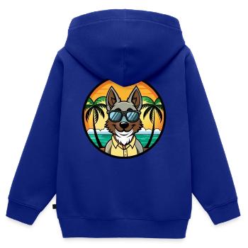Georgischer Schäferhund Hunderasse Cartoon Sonnenbrille Strand - Kinder Premium Organic Zip Hoodie - Royalblau - Hinten - AI Model Kid Male (0cm)