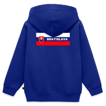 Stadt Bratislava in slowakischer Flagge - Kinder Premium Organic Zip Hoodie - Royalblau - Hinten - AI Model Kid Male (0cm)