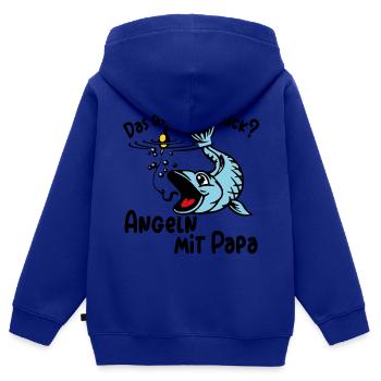 Angeln mit Papa ist das größte Glück - Kinder Premium Organic Zip Hoodie - Royalblau - Hinten - AI Model Kid Male (0cm)