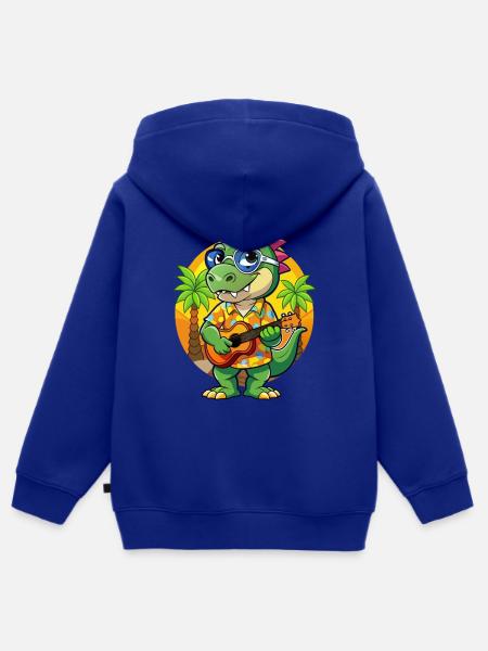 Lustige Dinosaurier Cartoon Sommer Strand Sonnenbrille - Kinder Premium Organic Zip Hoodie - Royalblau