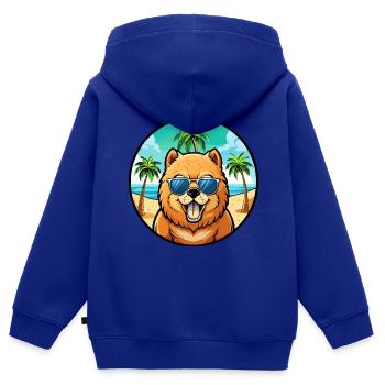 Chow Chow Hunderasse Cartoon Sonnenbrille Strand - Kinder Premium Organic Zip Hoodie - Royalblau - Hinten - AI Model Kid Male (0cm)