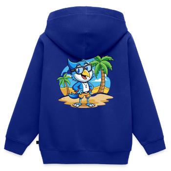 Blue Jay Lustige Cartoon Sommer Strand Sonnenbrille - Kinder Premium Organic Zip Hoodie - Royalblau - Hinten - AI Model Kid Male (0cm)