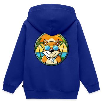 Moscow Watchdog Breed Cartoon Sunglasses Beach - Kids Premium Organic Zip-up Hoodie - royal blue - Back - AI Model Kid Male (0cm)
