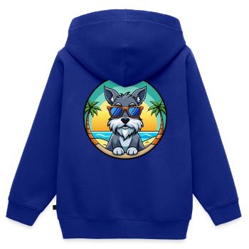Miniatur Schnauzer Hunderasse Cartoon Sonnenbrille - Kinder Premium Organic Zip Hoodie - Royalblau - Hinten - AI Model Kid Male (0cm)