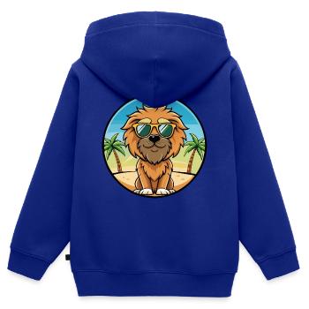 Griffon Fauve De Bretagne Hunderasse Cartoon Strand - Kinder Premium Organic Zip Hoodie - Royalblau - Hinten - AI Model Kid Male (0cm)