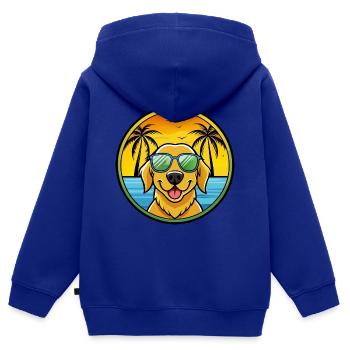 Goldador Hunderasse Cartoon Sonnenbrille Strand - Kinder Premium Organic Zip Hoodie - Royalblau - Hinten - AI Model Kid Male (0cm)