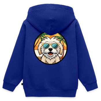 Havenese Hunderasse Cartoon Sonnenbrille Strand - Kinder Premium Organic Zip Hoodie - Royalblau - Hinten - AI Model Kid Male (0cm)