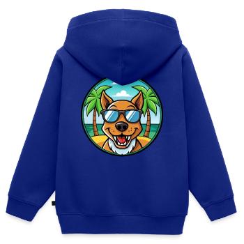 Drever Hunderasse Cartoon Sonnenbrille Strand - Kinder Premium Organic Zip Hoodie - Royalblau - Hinten - AI Model Kid Male (0cm)