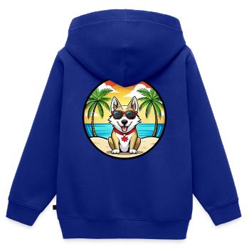 Kanadischer Labrador Husky Hunderasse Cartoon Beach - Kinder Premium Organic Zip Hoodie - Royalblau - Hinten - AI Model Kid Male (0cm)
