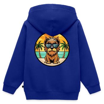 Belgische Griffon Hunderasse Cartoon Sonnenbrille Strand - Kinder Premium Organic Zip Hoodie - Royalblau - Hinten - AI Model Kid Male (0cm)