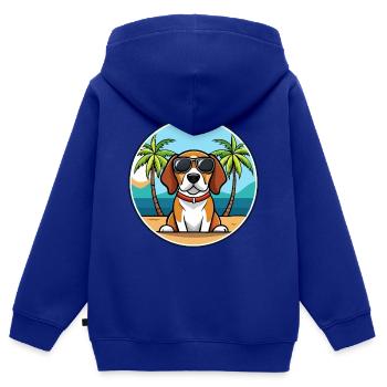 Beagle Hunderasse Cartoon Sonnenbrille Strand - Kinder Premium Organic Zip Hoodie - Royalblau - Hinten - AI Model Kid Male (0cm)