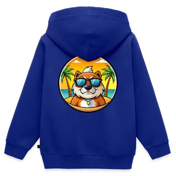 Moscow Watchdog Breed Cartoon Sunglasses Beach - Kids Premium Organic Zip-up Hoodie - royal blue - Back - AI Model Kid Male (0cm)