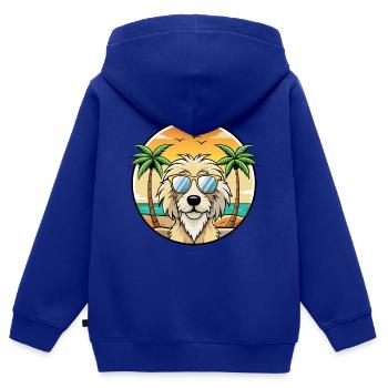 Katalanische Schäferhundrasse Cartoon Sonnenbrille Strand - Kinder Premium Organic Zip Hoodie - Royalblau - Hinten - AI Model Kid Male (0cm)