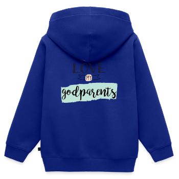 I Love My Godparents – Baby & Kids Clothes - Kids Premium Organic Zip-up Hoodie - royal blue - Back - AI Model Kid Male (0cm)