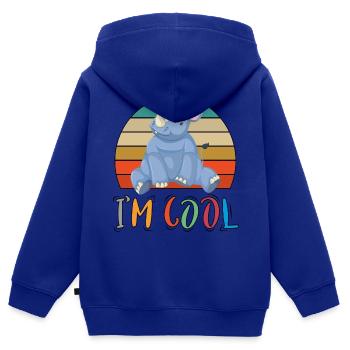 Baby Kind Tiere Cool Retro Nashorn - Kinder Premium Organic Zip Hoodie - Royalblau - Hinten - AI Model Kid Male (0cm)