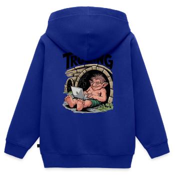 Schleppangeln - Kinder Premium Organic Zip Hoodie - Royalblau - Hinten - AI Model Kid Male (0cm)