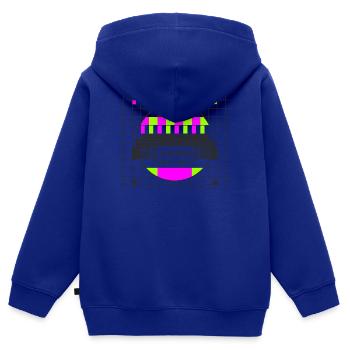 Testbild System fährt hoch - Kinder Premium Organic Zip Hoodie - Royalblau - Hinten - AI Model Kid Male (0cm)