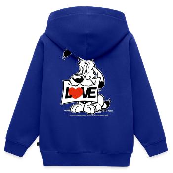 Asterix & Obelix Charakter Idefix - Kinder Premium Organic Zip Hoodie - Royalblau - Hinten - AI Model Kid Male (0cm)