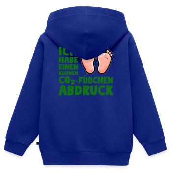 CO2 Füßchenabdruck - CO2 Fußabdruck - Kinder Premium Organic Zip Hoodie - Royalblau - Hinten - AI Model Kid Male (0cm)