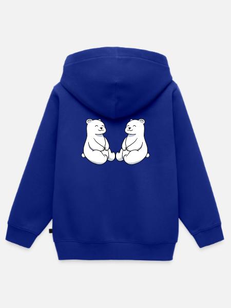 Polarbär Eisbär Freunde - Kinder Premium Organic Zip Hoodie - Royalblau
