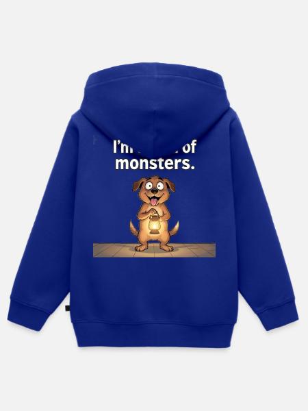 Tapferer Hund gegen Monster - Kinder Premium Organic Zip Hoodie - Royalblau