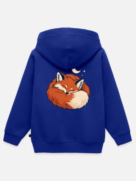 Schlafender Fuchs Sternennacht - Kinder Premium Organic Zip Hoodie - Royalblau