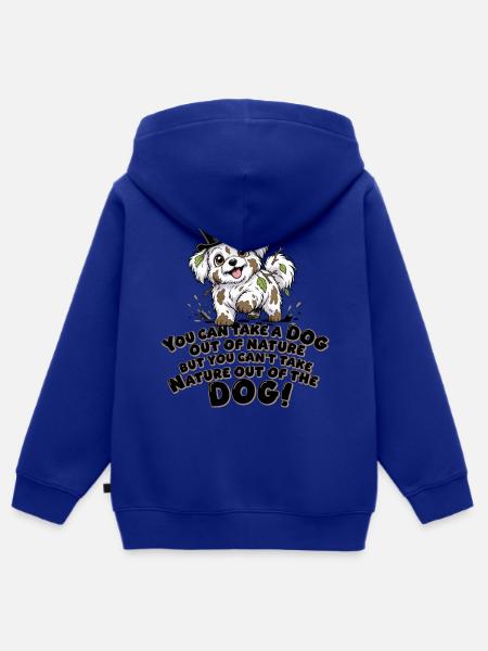 Naturhund Hut Spruch - Kinder Premium Organic Zip Hoodie - Royalblau