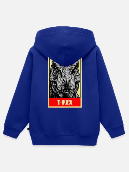 T-Rex Dinosaurier Retro Tyrannosaurus Rex - Kinder Premium Organic Zip Hoodie - Royalblau