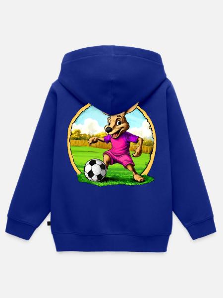 Fussball Kängurus - Kinder Premium Organic Zip Hoodie - Royalblau