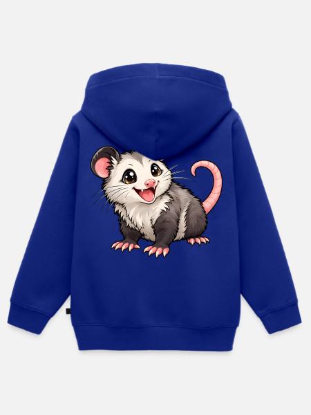 Kawaii Opossum – Süßer Beutelratten-Charme - Kinder Premium Organic Zip Hoodie - Royalblau