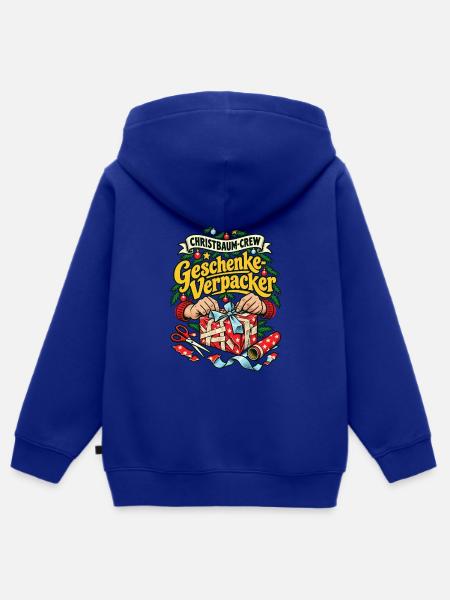Christbaum-Crew Geschenke-Verpacker - Kinder Premium Organic Zip Hoodie - Royalblau