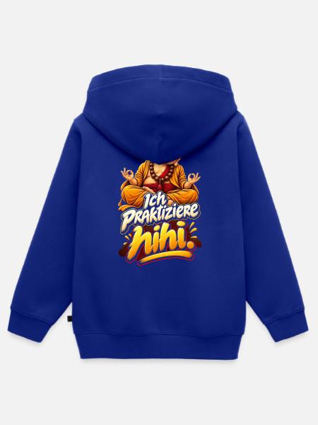Gelassener Buddha mit Wortwitz - Kinder Premium Organic Zip Hoodie - Royalblau