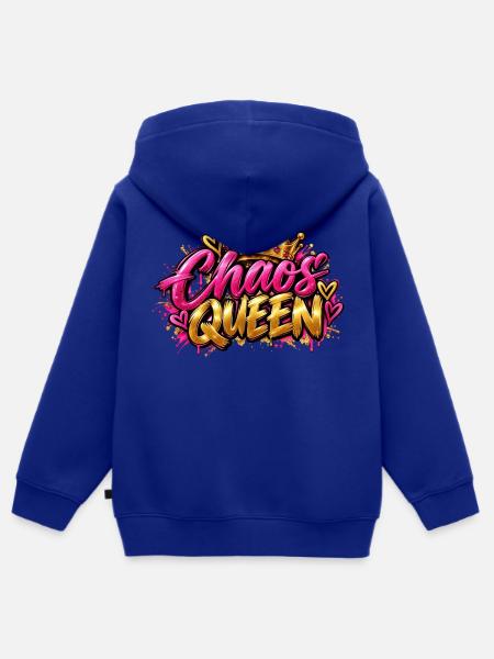 Chaos Königin Graffiti Krone - Kinder Premium Organic Zip Hoodie - Royalblau