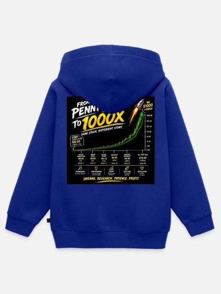 Von Penny Stock zu 1000x - Kinder Premium Organic Zip Hoodie - Royalblau