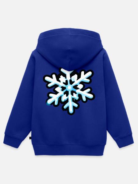 Klarblaue Schneeflocke Farbexplosion - Kinder Premium Organic Zip Hoodie - Royalblau