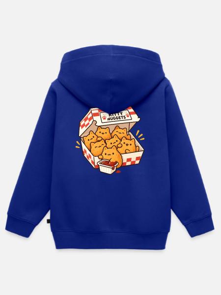 Kitty Nuggets Box - Kinder Premium Organic Zip Hoodie - Royalblau