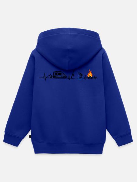 Camping und Angeln - Kinder Premium Organic Zip Hoodie - Royalblau