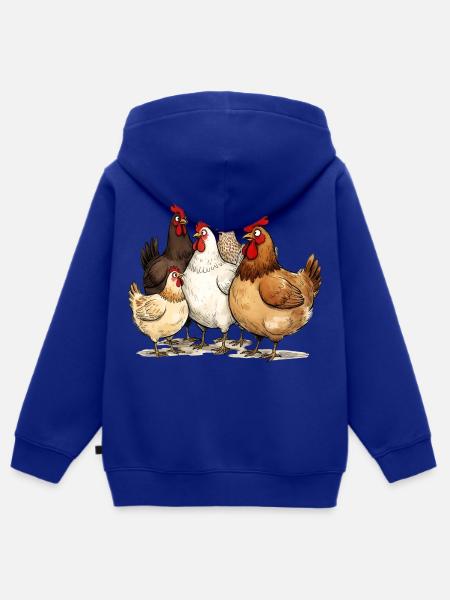 Hennentruppe am Hof Hühner-Flüsterer - Kinder Premium Organic Zip Hoodie - Royalblau