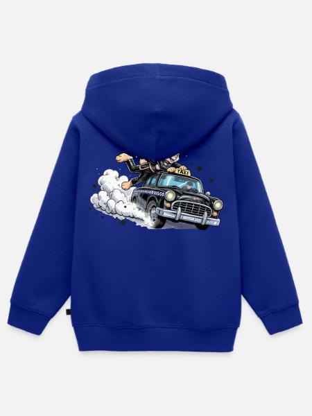 Bunny Punk im Taxi-Action - Kinder Premium Organic Zip Hoodie - Royalblau