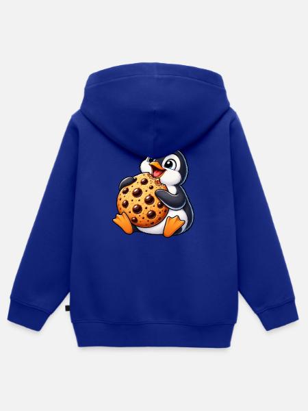 Pinguin Keks süße Cartoon Freude - Kinder Premium Organic Zip Hoodie - Royalblau