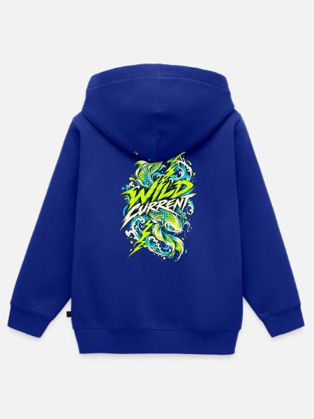 Wilder Current Drachenwelle - Kinder Premium Organic Zip Hoodie - Royalblau
