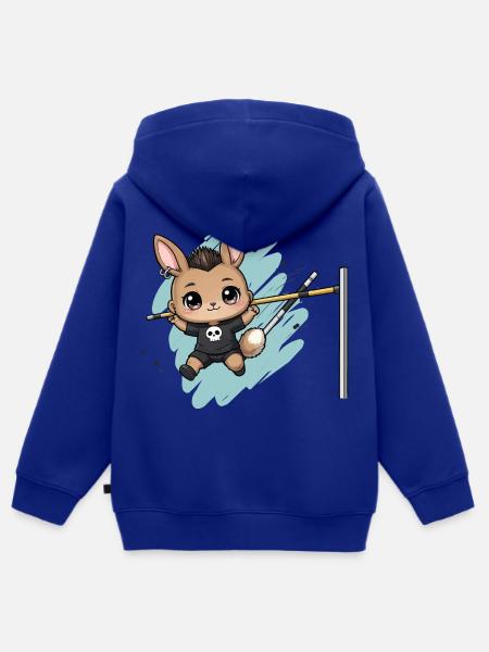 Punk-Kaninchen Sprungkunst - Kinder Premium Organic Zip Hoodie - Royalblau