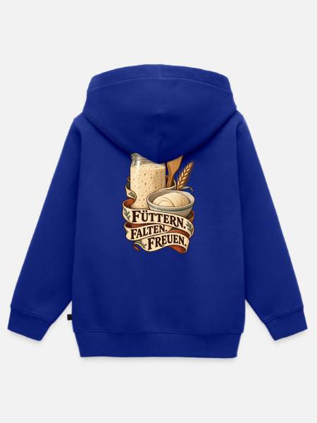 Brotduft und Backkunst - Kinder Premium Organic Zip Hoodie - Royalblau