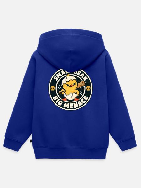 Kleiner Schnabel, Große Bedrohung - Kinder Premium Organic Zip Hoodie - Royalblau
