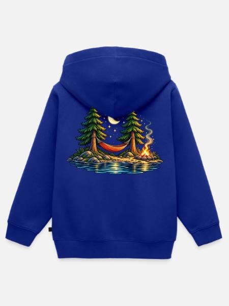 Moonlight Hammock – Auszeit unter Sternen - Kinder Premium Organic Zip Hoodie - Royalblau