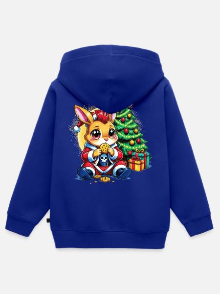 Weihnachtsbunny mit Keksen - Kinder Premium Organic Zip Hoodie - Royalblau